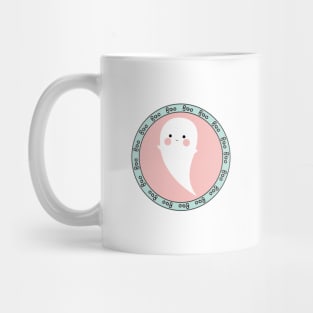 Sweet Smiling Ghost Mint And Pink Mug